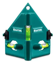 KRAFTOOL POST-LEVEL, 3 глазка, магнитный угловой уровень (34788)