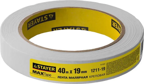 STAYER MAXTape 19 мм х 40 м, креповая, малярная лента, MASTER (1211-19)