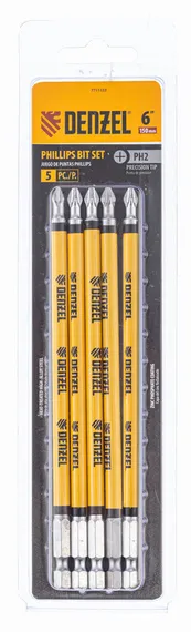 Набор бит, PH2x150 мм, 5 шт. Denzel