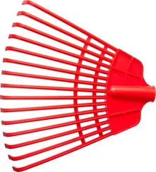 GRINDA GQ-15, 15 плоских зубцов размеры 350 х 40 х 310 мм, без черенка, первичный полиэтилен, веерные грабли (421879)