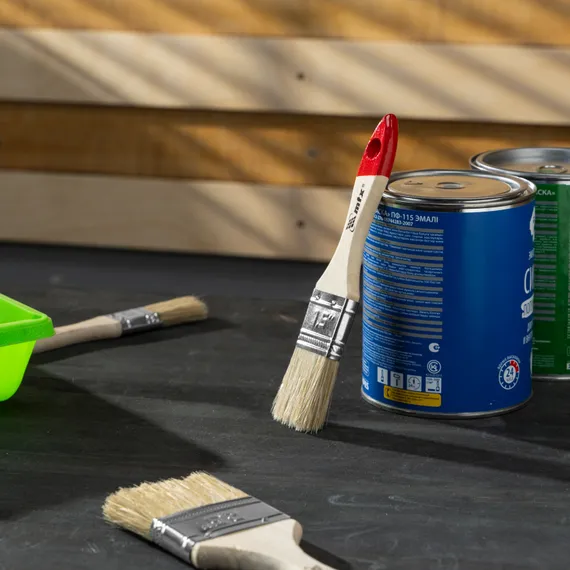 Кисть плоская "Стандарт" 1.5" (38 мм) натуральная щетина, деревянная ручка MTX