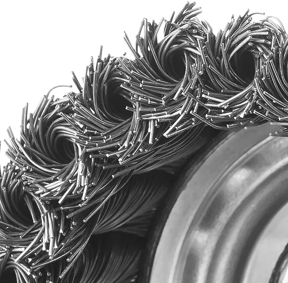 ЗУБР 80 мм, жгутированная стальная проволока 0.5 мм, усиленная чашечная щетка-крацовка для УШМ, Профессионал (3527-080)