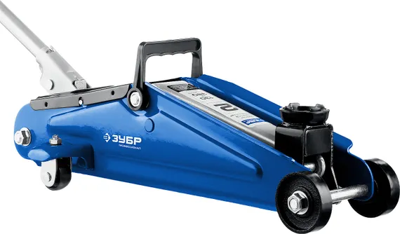 ЗУБР Т-50, 2 т, 130 - 380 мм, подкатной домкрат с увеличенным подъемом в кейсе, Профессионал (43052-2-K)