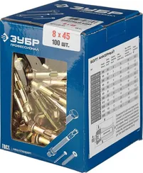 ЗУБР 8 х 45 мм, 100 шт, анкерный болт, Профессионал (302312-08-045)