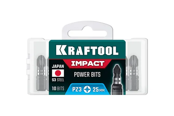 KRAFTOOL Impact PZ 3, 25 мм, 10 шт, ударные биты (26193-3-25-S10)
