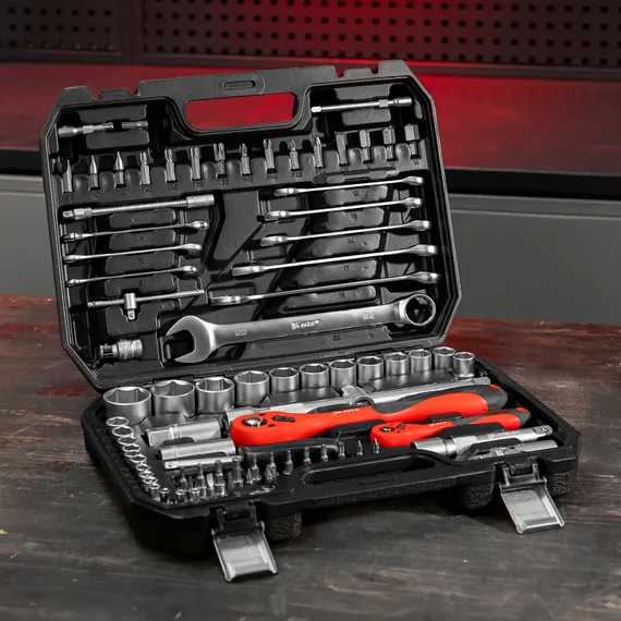 Набор инструментов 82 предмета, CrV, 1/2", 1/4" MTX