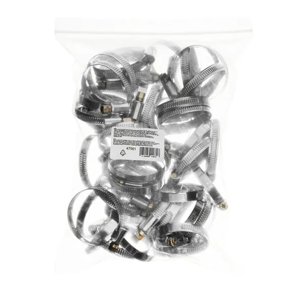 Хомуты металлические, Стандартное болтовое крепление 32-50 мм, 50 штук в упаковке, ширина 9 мм Сибртех