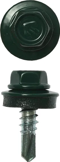 ЗУБР СКМ 6005, 19 х 5.5 мм, зелёный насыщ., 500 шт (2,22 кг.), кровельный саморез, Профессионал (4-300315-55-019-6005)