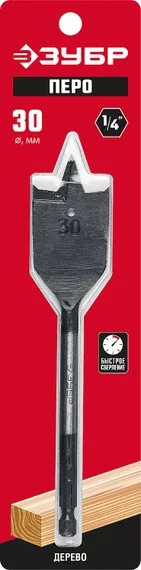 ЗУБР 30 x 152 мм, с боковыми подрезателями, перовое, cверло по дереву (29505-30)
