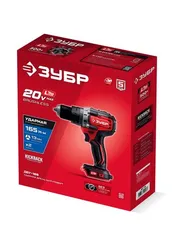 Бесщеточная ударная дрель-шуруповерт, ЗУБР 20 В, 165 Н·м, без АКБ (LMS), (ДБУ-165)