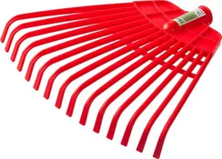 GRINDA GQ-15, 15 плоских зубцов размеры 350 х 40 х 310 мм, без черенка, первичный полиэтилен, веерные грабли (421879)