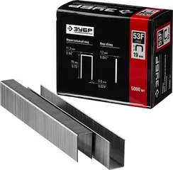 ЗУБР скобы тип 53F (D/056), 19 мм, калибр 23GA. 5000 шт. Профессионал (31950-19)