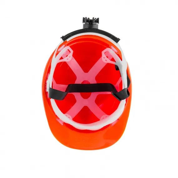 Каска защитная с храповым механизмом, Европласт, оранжевая Сибртех