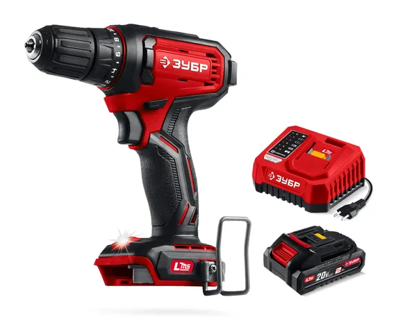 Дрель-шуруповерт, ЗУБР 20 В, 40 Н·м, 1 АКБ LMS (2 А·ч), (ДШ-40-21)