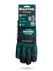 KRAFTOOL Extrem, XL (10), профессиональные комбинированные перчатки, антивибрационные, противоударные (11287-XL)