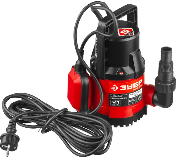 Дренажный насос с минимальным уровнем откачки ЗУБР 250 Вт (НПЧ-М1-250)
