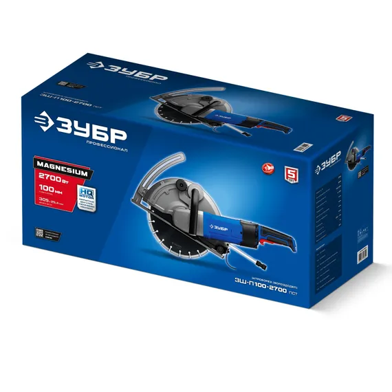 ЗУБР d 305 мм, 2700 Вт, 100 мм, штроборез (бороздодел), Профессионал (ЗШ-П100-2700 ПСТ)