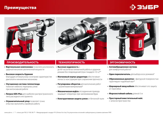 Перфоратор электрический SDS Plus, ЗУБР 28 мм, 1000 Вт, (ПВ-28-1000)