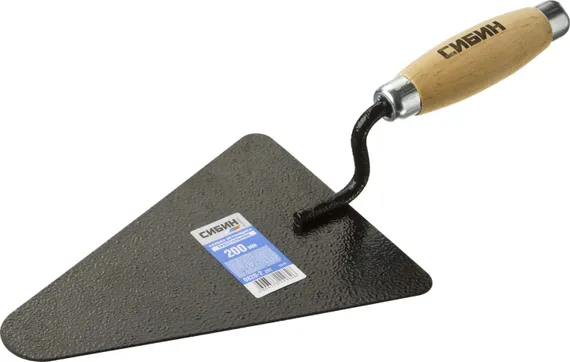 СИБИН 195 х 135 мм, деревянная ручка, кельма бетонщика (0820-2)
