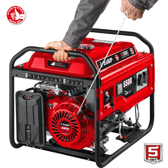 ЗУБР 5500 Вт, бензиновый генератор с электростартером (СБ-5500Е)
