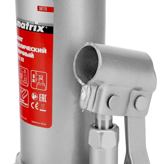 Домкрат гидравлический бутылочный, 4 т, h подъема 194-372 мм, в пластиковом кейсе Matrix