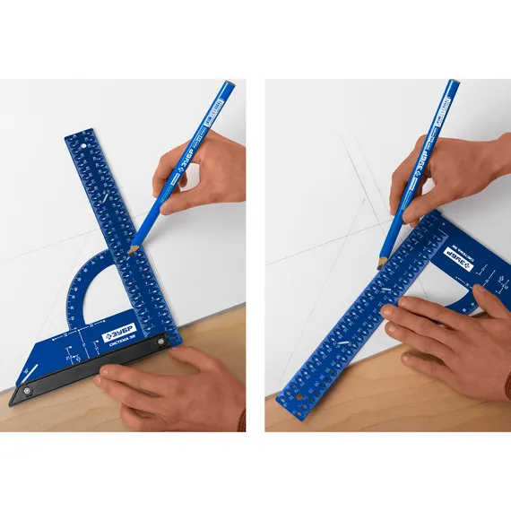 ЗУБР Система-32, разметочный мебельный угольник, Профессионал (34398-30)