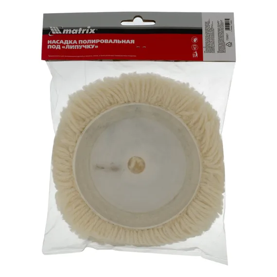 Насадка полировальная "под липучку", 125 мм, плетеная шерстяная нить Matrix