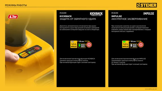 Бесщеточная ударная дрель-шуруповерт, STEHER 20 В, 165 Н·м, 2 АКБ LMS (2 А·ч), сумка (CBS-165-22)