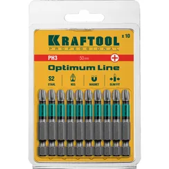 KRAFTOOL Optimum, PH3, 50 мм, 10 шт, биты (26122-3-50-10)