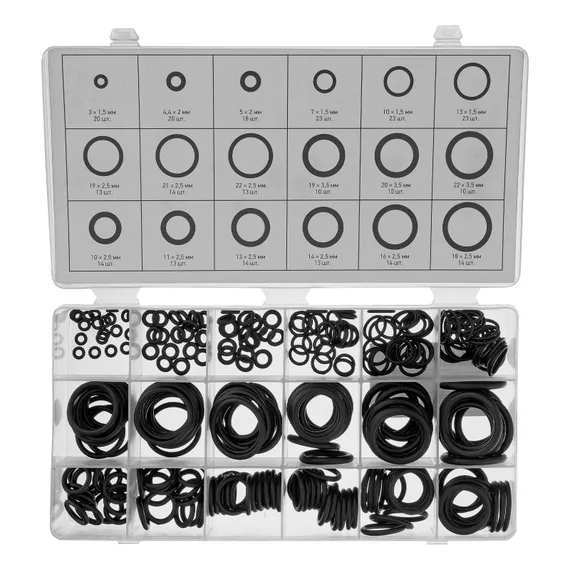 Набор резиновых уплотнительных прокладок, D 3-22 мм, 279 предметов Сибртех
