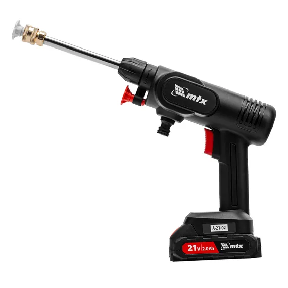 Моечная машина высокого давления аккумуляторная А-21-02, 40 бар, 4 л/мин, Li-ion 21 В, 2 акк. MTX
