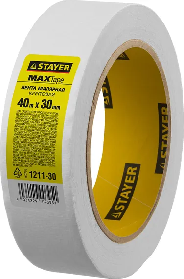STAYER MAXTape 30 мм х 40 м, креповая, малярная лента, MASTER (1211-30)