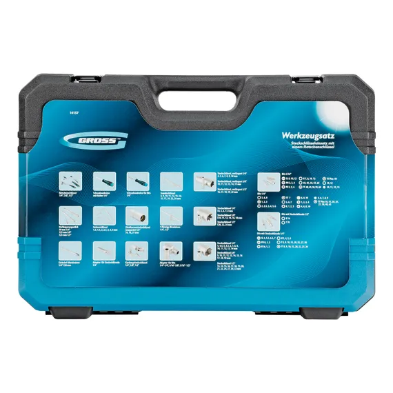 Набор инструментов, 1/2", 3/8", 1/4", CrV, 120 зубьев, 216 предметов Gross