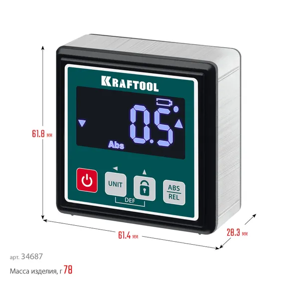 KRAFTOOL KOMPAKT, 4 х 90 С, точность 0.1, уровень-уклономер электронный (34687)