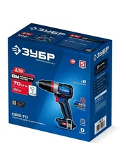 Бесщеточная ударная дрель-шуруповерт, ЗУБР 20 В, 70 Н·м, без АКБ (LMS), ПРОФЕССИОНАЛ (DBS-70)