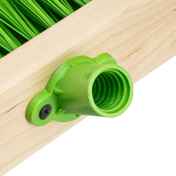 Щетка деревянная для пола, 400 мм, пятирядная, тулейка с резьбой под углом, без черенка Сибртех