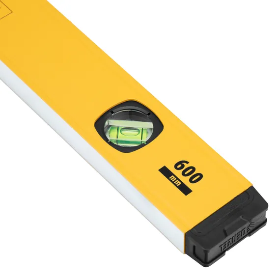 Уровень алюминиевый, магнит, фрезерованный, 3 глазка (1 зеркал.) 0,5 мм/м, 600 мм Denzel