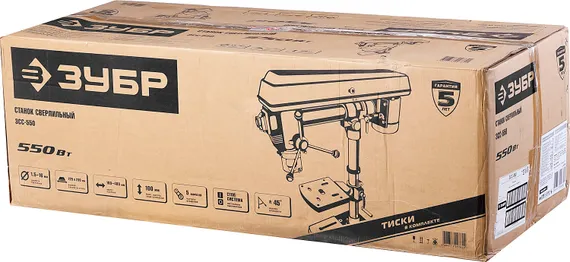 ЗУБР 550 Вт, 16 мм, радиально - сверлильный станок (ЗСС-550)
