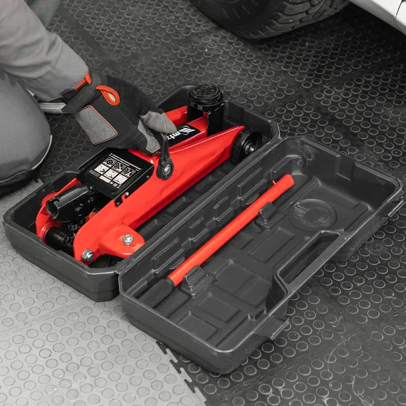 Домкрат гидравлический подкатной, 2 т, 135-320 мм, в пласт. кейсе MTX