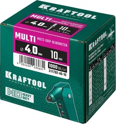 KRAFTOOL Multi (Al5052), 4.0 x 10 мм, 1000 шт, многозажимные алюминиевые заклепки (311702-40-10)