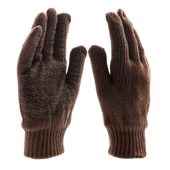 Перчатки трикотажные, двойные, полушерстяные, с ПВХ покрытием, Сибртех