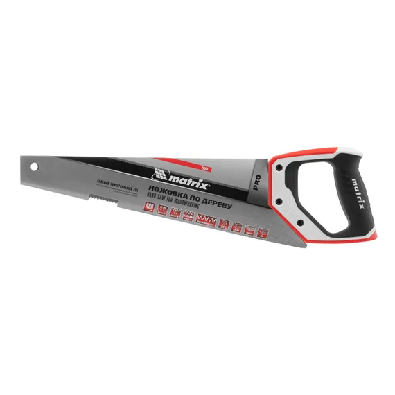 Ножовка по дереву для точных пильных работ, 400 мм, каленый зуб 3D, 14 TPI, трехкомпонентная рукоятка, Pro Matrix