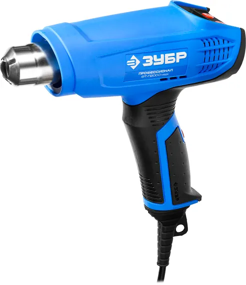 ЗУБР 2000 Вт, технический фен, дисплей, кейс, Профессионал (ФТ-П2000 М2ДК)