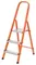 Стремянка, 3 ступени, стальной профиль, ступени сталь, оранжевая, Сибртех