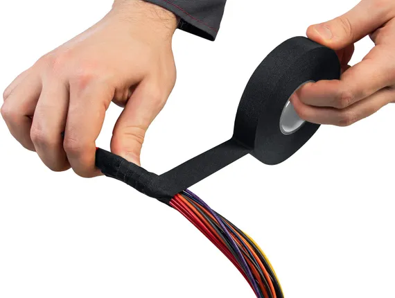 ЗУБР АВТО-ЖГУТ, 19 мм х 25 м, черная, термостойкая текстильная изолента, Профессионал (1236-2)