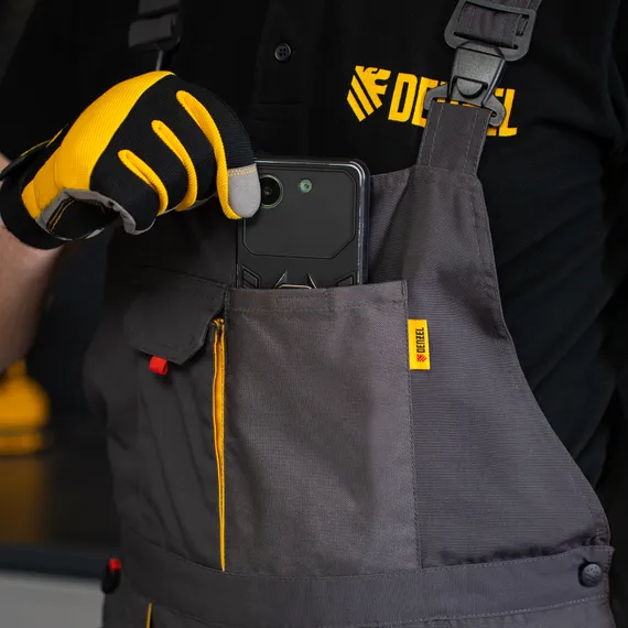 Полукомбинезон профессиональный рабочий, 65% полиэстер 35% хлопок, XL Denzel