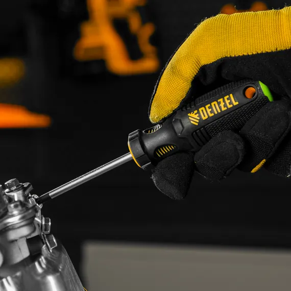 Отвертка PZ1x75 мм, CrV, трехкомпонентная рукоятка Denzel