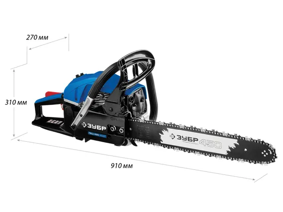 Бензопила цепная бензиновая, ЗУБР 49 см3, 45 см, Профессионал (ПБЦ-490 45ДП)