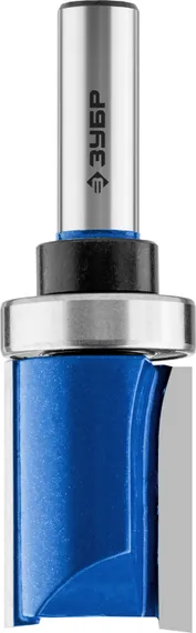 ЗУБР 28.6 x 38 мм, хвостовик 12 мм, фреза пазовая прямая с верхним подшипником, Профессионал (28756-28.6-38-12)