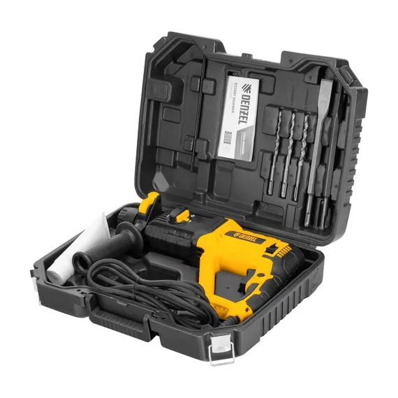 Перфоратор электрический RHB-1050-30, SDS-plus, 1050 Вт, 3,4 Дж, 4 реж. Denzel